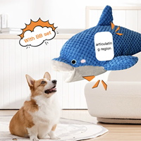 Jouet à mâcher interactif pour chien, en peluche écologique, résistant aux morsures, avec fonction couineuse et dissimulateur de nourriture, motifs dauphin et requin, anti-ennui