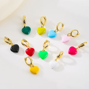 CHINTEN Gold Plated Heart-Shaped Clip-<strong>On</strong> DIY Jewelry Accessories Universal <strong>Snap</strong> with Colorful Heart <strong>Charms</strong> Women &amp; Girls - Product Image 5