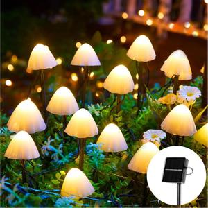 Guirlandes solaires TSINYE pour extérieur, blanc chaud, forme de champignon, étanches, 8 modes, lumières de chemin pour jardin, patio, cour - Product Image 1