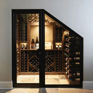 Современный модульный угловой винный шкаф-бар из массива дерева для дома и отеля, экологичный, большой вместимости, с лестницей - Product Image 3