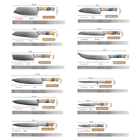 Couteau de chef de 8 pouces, lame en acier Damas avec manche en résine, ambidextre, couteau de cuisine moderne