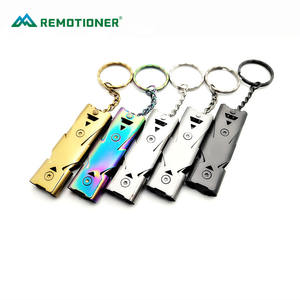 Peluit darurat tabung ganda baja tahan karat, peluit bertahan hidup untuk mendaki luar ruangan berkemah berburu memancing berperahu - Product Image 2