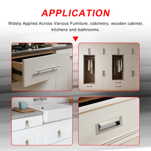 <strong>Silver</strong> Matt Black Aluminium Kitchen Cabinets <strong>Door</strong> Pull Handle Cabinet Handles Cabinet Pulls and <strong>Knobs</strong> - Product Image 3