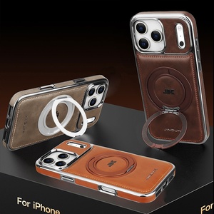 Wholesale Magnetic PU Leather Phone Case for <b>iPhone</b> 17 12 13 14 15 16 Pro Max 17 Air With 360° Metal Ring Stand Protective Cover - Product Image 6