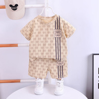 Conjunto de Ropa de Verano para Niños 2024, Traje Informal de Estilo Coreano de Dos Piezas con Manga Corta, Seda de Leche y Poliéster