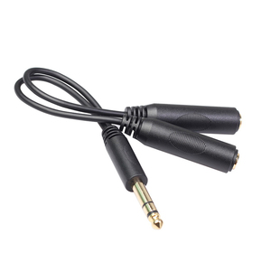 Venta al por mayor personalizado chapado en oro 6,35mm <span class=keywords><strong>Mono</strong></span> TS <span class=keywords><strong>1</strong></span>/<span class=keywords><strong>4</strong></span> "macho a doble hembra <span class=keywords><strong>1</strong></span>/<span class=keywords><strong>4</strong></span>" divisor de Audio Y Cable para amplificador altavoz guitarra - Product Image 6