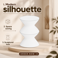 Meja Silinder Konvertibel yang Sangat Tahan Lama dan Awet dengan Desain Modern untuk Penggunaan di Ruang Tamu Rumah, Dalam dan Luar Ruangan