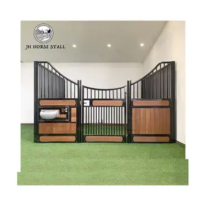 JH New Design bamboo wood board stable horse arena horse stall panels stable gates for hobby horses