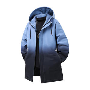Veste coupe-vent à capuche pour <span class=keywords><strong>homme</strong></span>, couleur dégradée polyvalente, pour les jeunes corpulents - Surdimensionnée, ample, mi-longue - Product Image 3