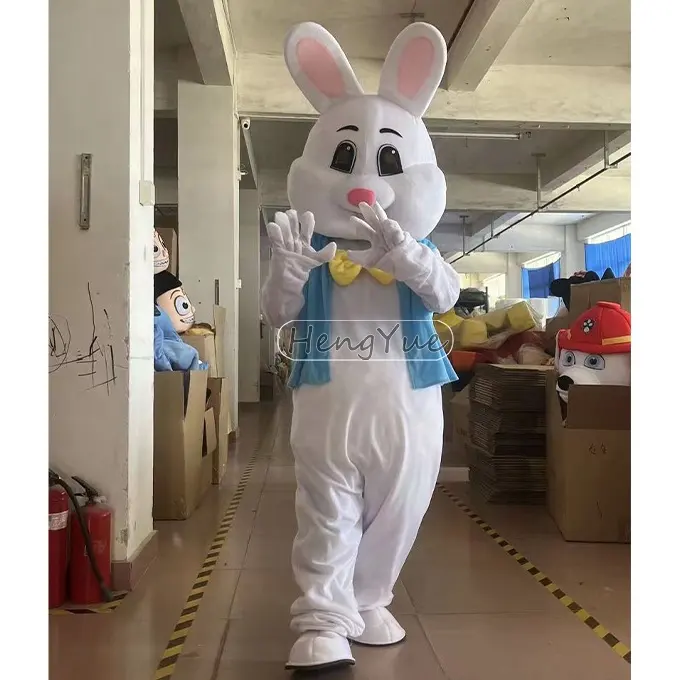 Costume de lapin de pâques pour adulte, déguisement blanc pour adulte, mascotte de lapin de pâques, Costume de marche pour fête d'halloween