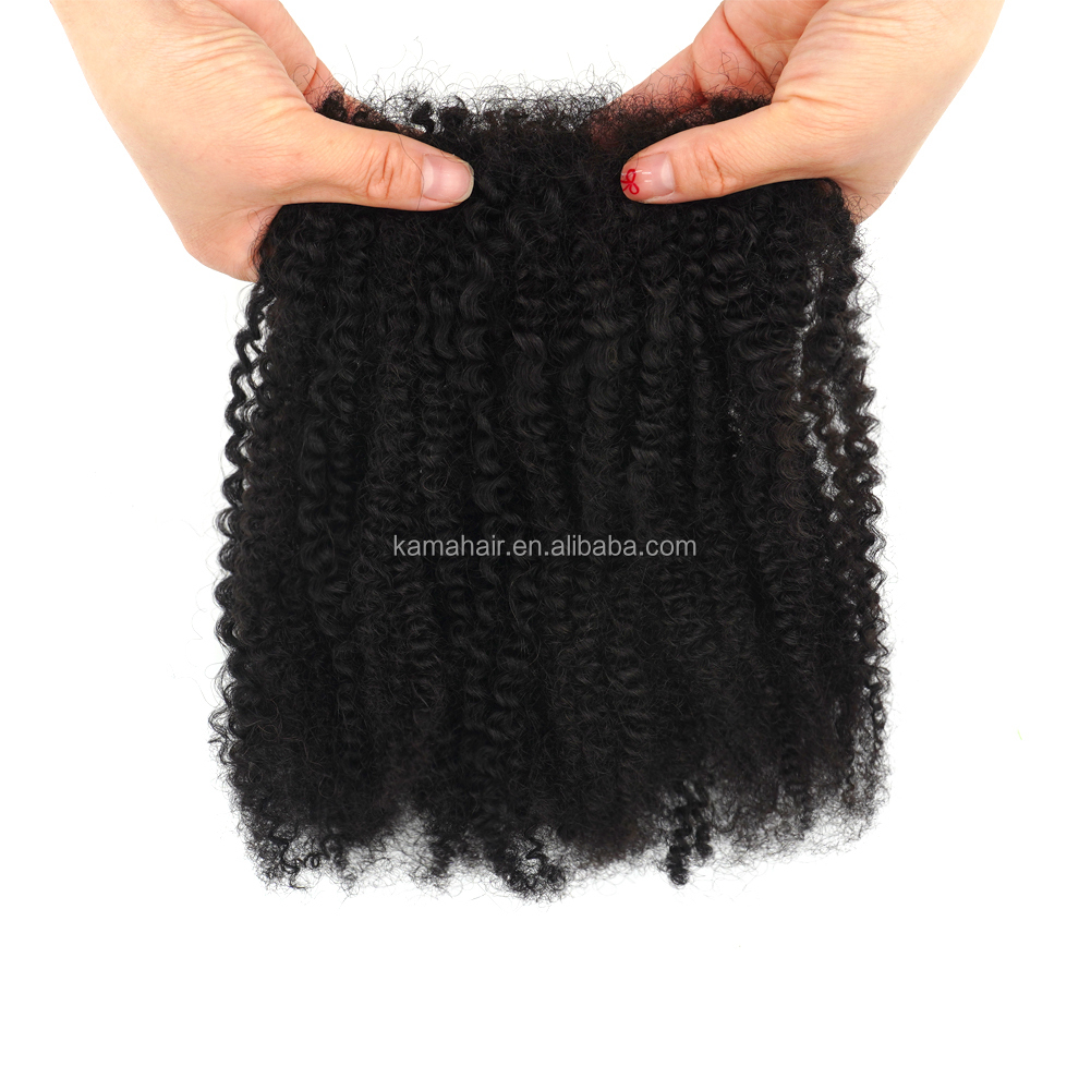 KAMA Customized Logo Curl 4C Grade Remy Hair Extensions Natural Wholesale Crochet Afro Kinky Bulk Human Hair for Braids Detail Section 7