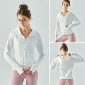 Logo personnalisé Nouveaux manteaux athlétiques à capuche avec fermeture éclair pour femmes, vêtements de sport chauds, veste de course avec fermeture éclair complète et sweat à capuche - Product Image 5