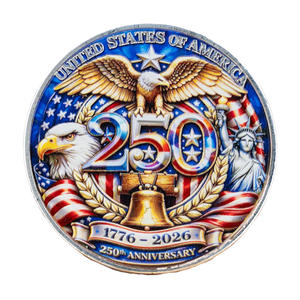 Stok Boyalı Kazak Kartalı 250. Yıl Dönümü Hatıra Parası İş Hediyesi Hatıra Metal El Sanatları Koleksiyon Parası - Product Image 2