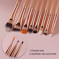 Ensemble de pinceaux de maquillage pour le visage et les yeux, personnalisés, rose, en poils de chèvre synthétiques, or rose, précis, pour les yeux, les sourcils, le correcteur et le blending