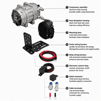 Pièces automobiles, climatisation électrique universelle pour Nissan Serena, Benz W210, Toyota Yaris, kit de compresseur 12v, pièce de rechange pour climatisation automobile