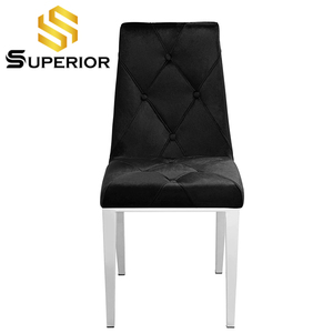 <strong>UK</strong> hot sale blue <strong>velvet</strong> dinning <strong>chairs</strong> silver stainless steel luxury dining table set dining room furniture - Product Image 4