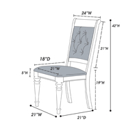 Ensemble de 2 chaises de salle à manger capitonnées avec accents argentés de luxe