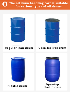 Dld Duurzaam 450Kg Ce Manuele Trommelwagen Met Pneumatische Wielen Voor Stalen Plastic Afvalolietrommels - Product Image 5