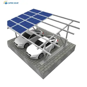 최고 태양 제일 가격 알루미늄 태양 전지판 지상 방수 간이 차고 설치 태양계 설치 선반