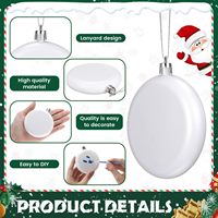 Ornements de Noël ronds mats blancs en plastique de 3,15 pouces au design moderne pour décorations suspendues d'arbre de Noël et projets de bricolage