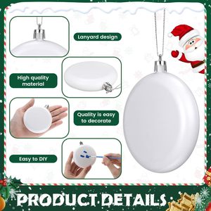 Decorazioni Natalizie Rotonde Bianche Opache in Plastica da 3,15 Pollici, Design Moderno per Albero <span class=keywords><strong>di</strong></span> <span class=keywords><strong>Natale</strong></span> e Fai-da-Te - Product Image 3
