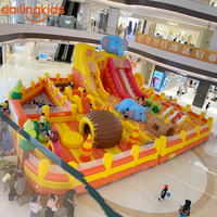 Ensemble de terrain de jeu gonflable géant pour l'intérieur, avec toboggan en forme d'éléphant, piscine à balles et parcours d'obstacles, pour les centres commerciaux, les écoles, les événements et les entreprises de location