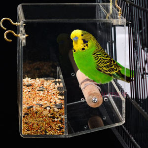 Şeffaf akrilik papağan kuş kafesleri kuş evleri besleyici - Product Image 3