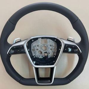 Meilleure vente en cuir perforé en Fiber de carbone avec boutons volant pour <span class=keywords><strong>Audi</strong></span> A4 A4L A5 A6 volant de voiture - Product Image 3