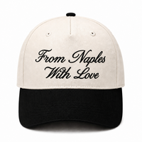 Casquette de baseball personnalisée avec broderie script, couronne crème, visière contrastante, casquette snapback OEM ODM, plusieurs couleurs