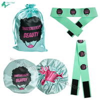 Extension de cheveux avec logo personnalisé Sacs à cordon en satin Perruque fondante en dentelle Bandeau élastique pour cheveux Bonnets pour cheveux en satin doux double face