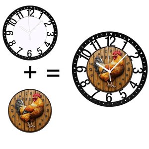 25cm Round Iron <strong>Clock</strong> Designed as <strong>a</strong> <strong>Gear</strong> Settings Icon - Product Image 1