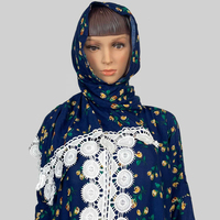 Offre Spéciale : Robe Abaya Modeste en Rayonne et Coton pour Filles Musulmanes, Style Floral Arabe de Dubaï, avec Foulard