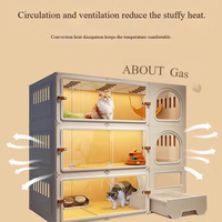 Maison pour chat d'intérieur à trois niveaux, grande cage pour chat avec tiroir pour litière, pour salon