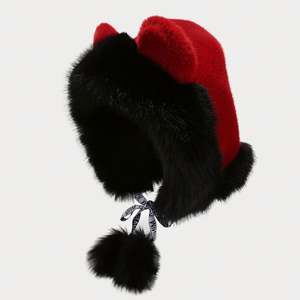 New Stylish <b>Rabbit</b> Ears Winter Hat Hot Selling Cute Fashion Fur Fur Trapper Hat - Product Image 6