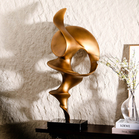 Statue d'art contemporaine en résine marbrée faite à la main, idéale pour la maison, le bureau, l'appartement, le salon ou comme ornement de bureau.