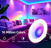 Plafonnier encastré LED RGBCW intelligent Tuya WiFi, télécommande par application, éclairage de plafond à changement de couleur