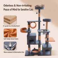Arbre à chat de luxe multi-niveaux à 4 étages en jute, château pour chat avec design écologique, grand espace, montage facile
