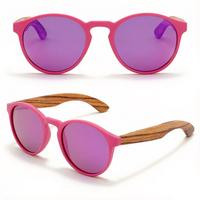 Gafas de sol biodegradables para niños, lentes de sol polarizadas Retro de Bambú