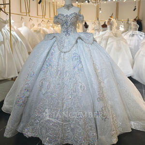 Lsml048 Nouvelle robe de mariée élégante et brillante avec des diamants, style princesse coréen, jupe bouffante, robe de mariée mince, Jancember - Product Image 6