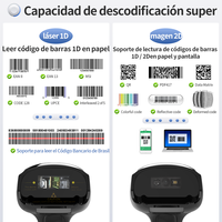 Lecteur de codes-barres sans fil Xincode 2D 1D, scanner portable de codes QR, pistolet de lecture USB filaire pour la vérification des billets de membre