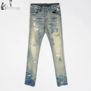 Jeans biru slim fit pria, jeans kasual harga grosir
