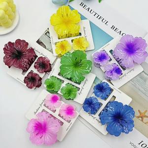 مشبك شعر على شكل زهرة الملفوف من الراتنج متعدد الاستخدامات رائج عبر الحدود، مشبك شعر على شكل سمكة القرش للشعر المجعد، مصنوع يدويًا، تصميم جديد لطيف للربيع - Product Image 1