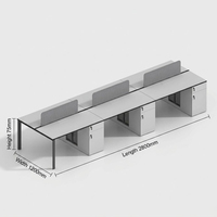 Muebles de Oficina Ejecutivos Modernos Modulares de 2/4/6 Plazas, Escritorio de Trabajo Portátil de Madera para Gerentes