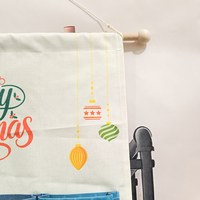 Calendrier de l'Avent de Noël de luxe réutilisable, en toile vide à faire soi-même, 49x100cm, personnalisable, à suspendre, écologique
