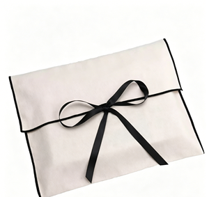 Pochette d'emballage pour bijoux en coton écologique recyclable avec logo personnalisé, sac cadeau durable à cordon pour emballage de marque verte - Product Image 2