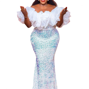Abiti Africani da Donna 2026 con Paillettes, Vestito Lungo a Tromba Elegante per Feste, Matrimoni e Serate - Product Image 3