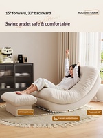 Fauteuil inclinable à bascule Moon en acier avec rembourrage en peluche pour la maison, le salon, le balcon, la chambre à coucher