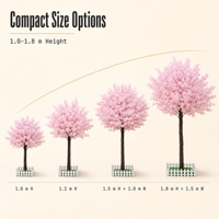 Arbre de cerisier en fleurs de soie durable et imperméable, taille personnalisée, pour la décoration intérieure et extérieure des hôtels et des centres commerciaux