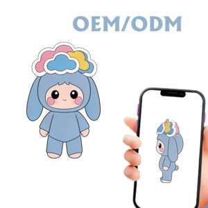 Cadeau d'anniversaire pour enfants, personnalisable, OEM, ODM, vente en gros, peluche douce, peluche de lapin de dessin animé, jouet avec décoration en forme de nuage coloré - Product Image 1