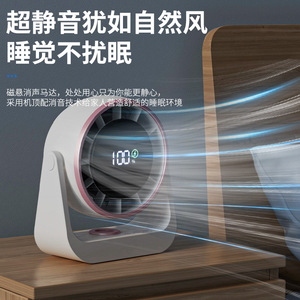 Mini Air Circulation Fan 7 9.9 In USB Rechargeable High Velocity Wall Mount Desk Use - Product Image 2